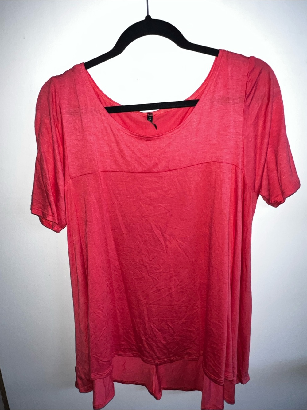 Pelle Pelle Coral Pink Short Sleeve Scoop Neck Top